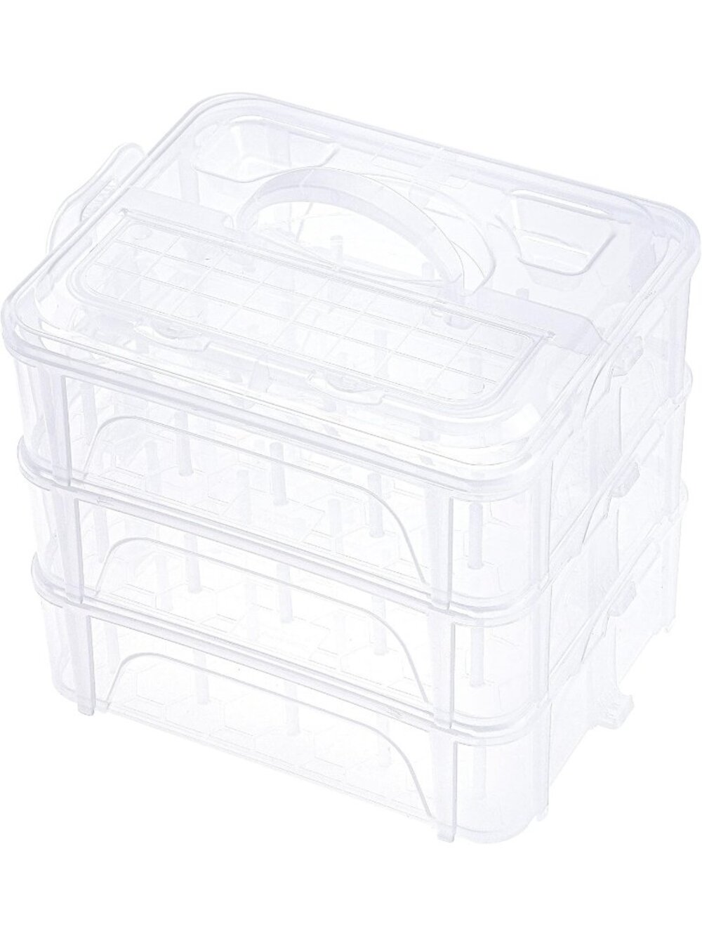 New 3 Layer Stackable Clear Storage Box Organizer